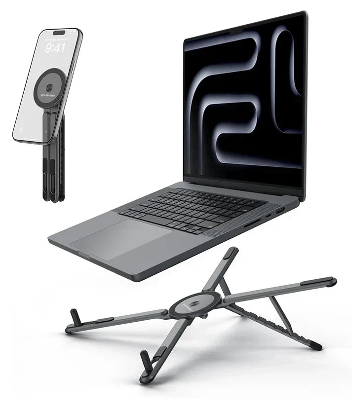 Foldable 360° Adjustable Holder with 8-Level Height Magnetic Aluminum Alloy HaloStand