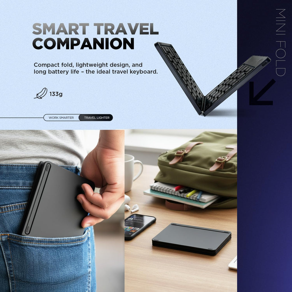 Compact Foldable Bluetooth Keyboard