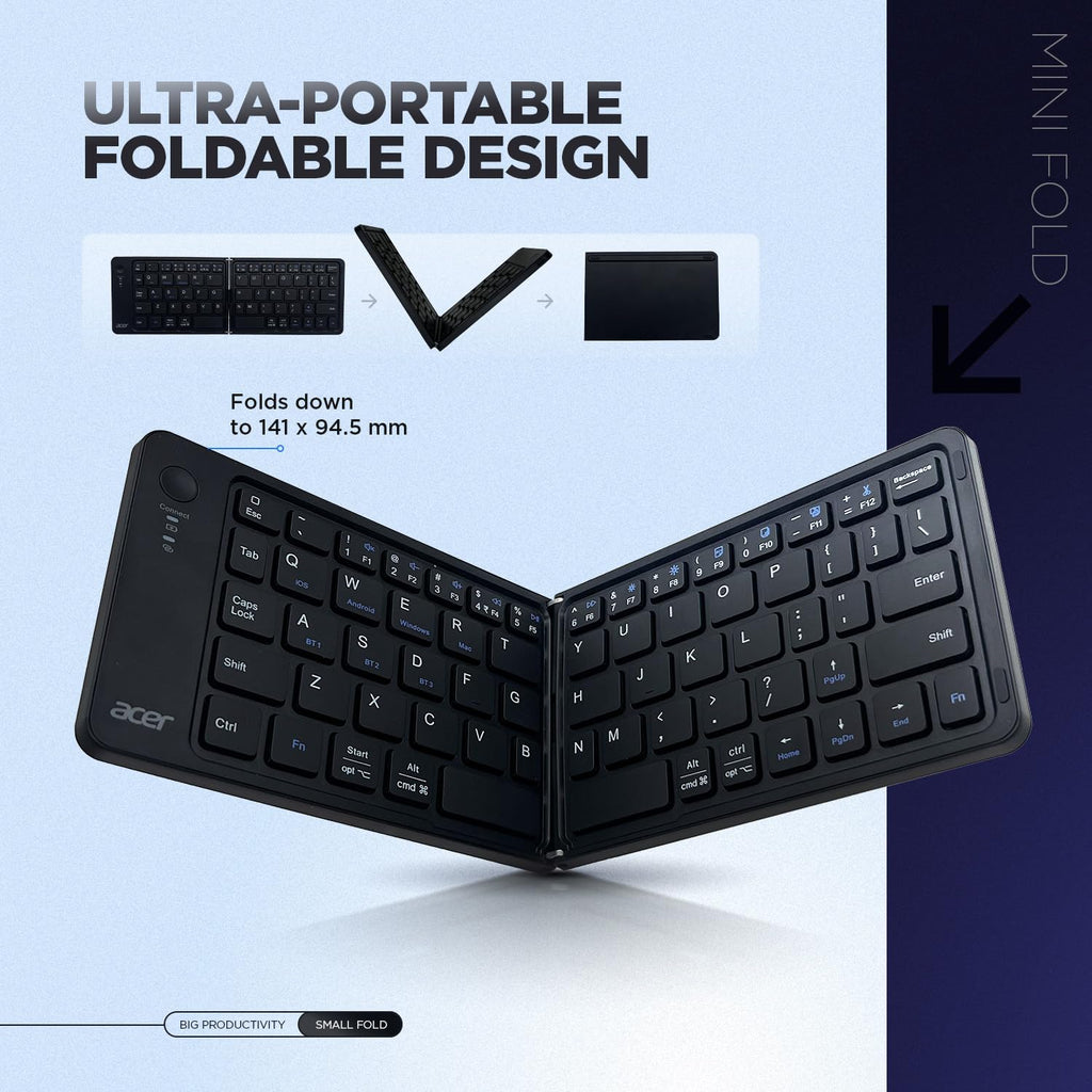 Compact Foldable Bluetooth Keyboard