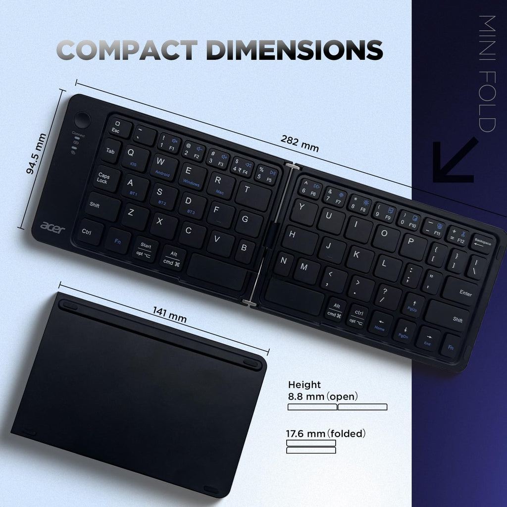 Compact Foldable Bluetooth Keyboard