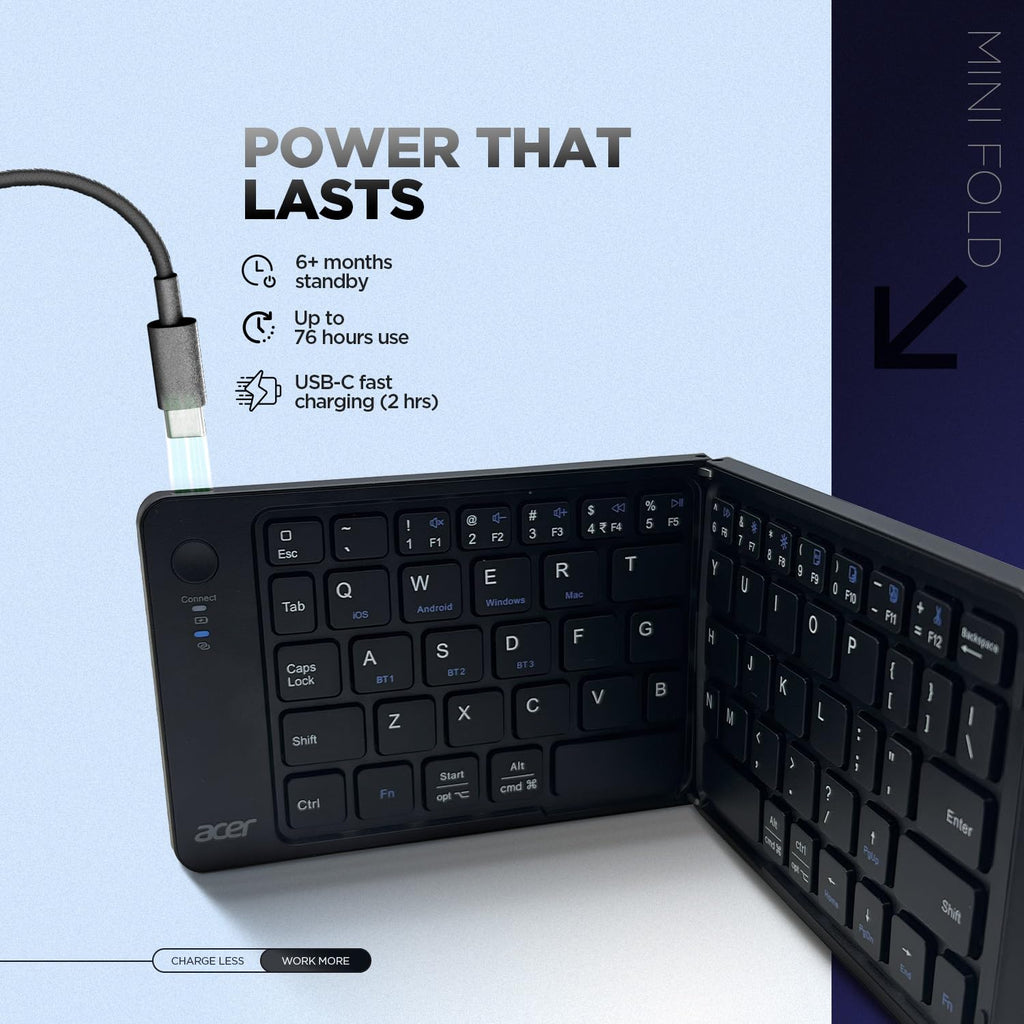 Compact Foldable Bluetooth Keyboard