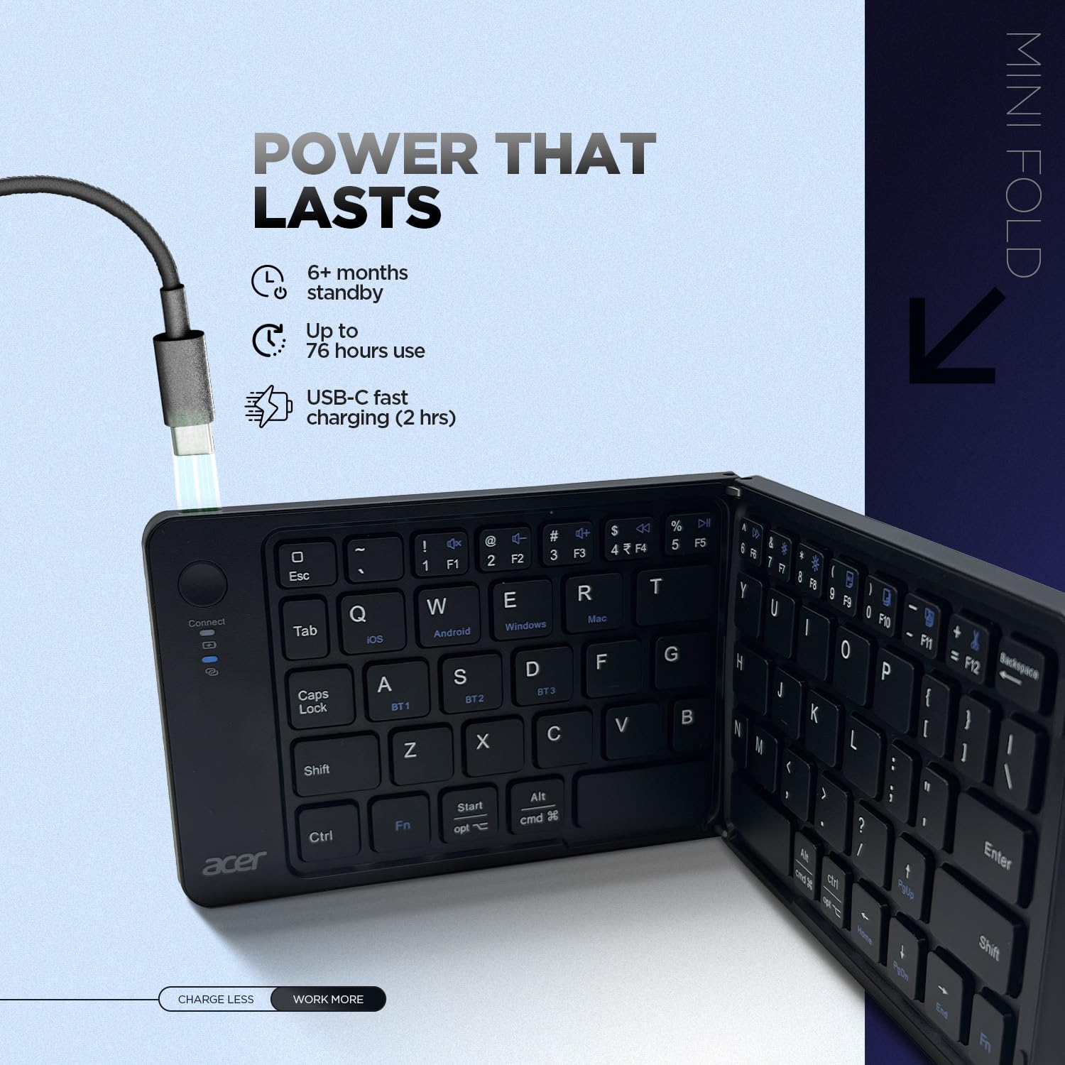 Compact Foldable Bluetooth Keyboard