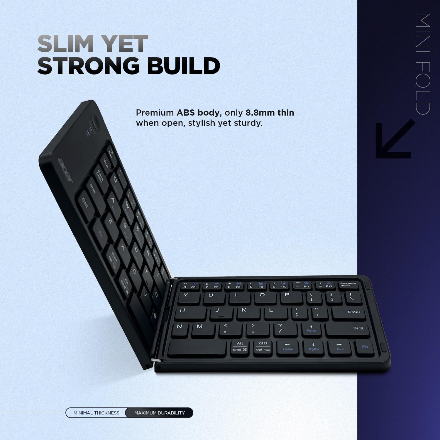 Compact Foldable Bluetooth Keyboard