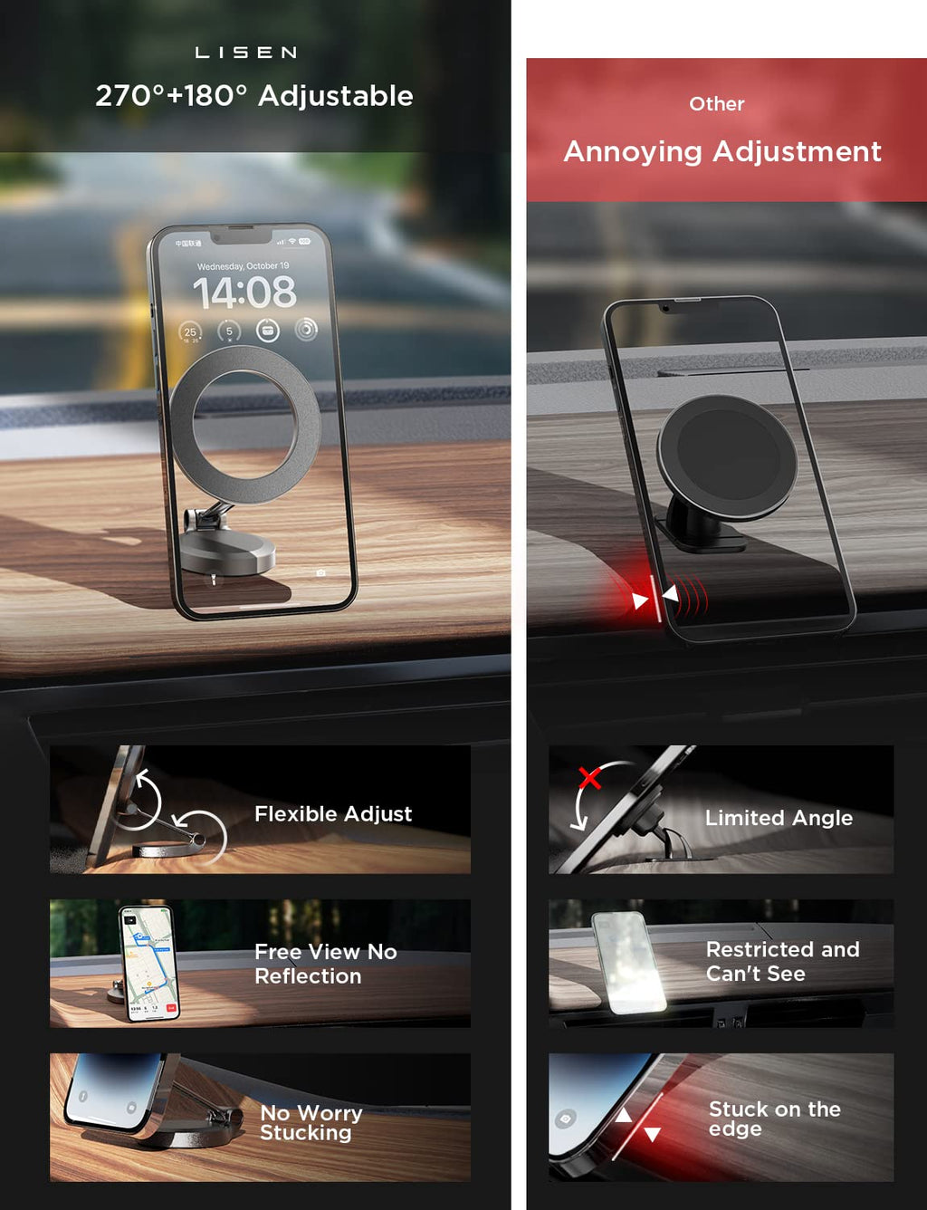MagGrip Pro Magnetic Car Phone Holder Mount (MagSafe Compatible)