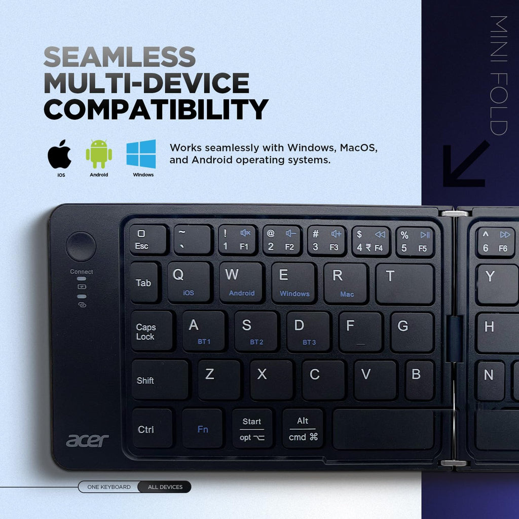 Compact Foldable Bluetooth Keyboard