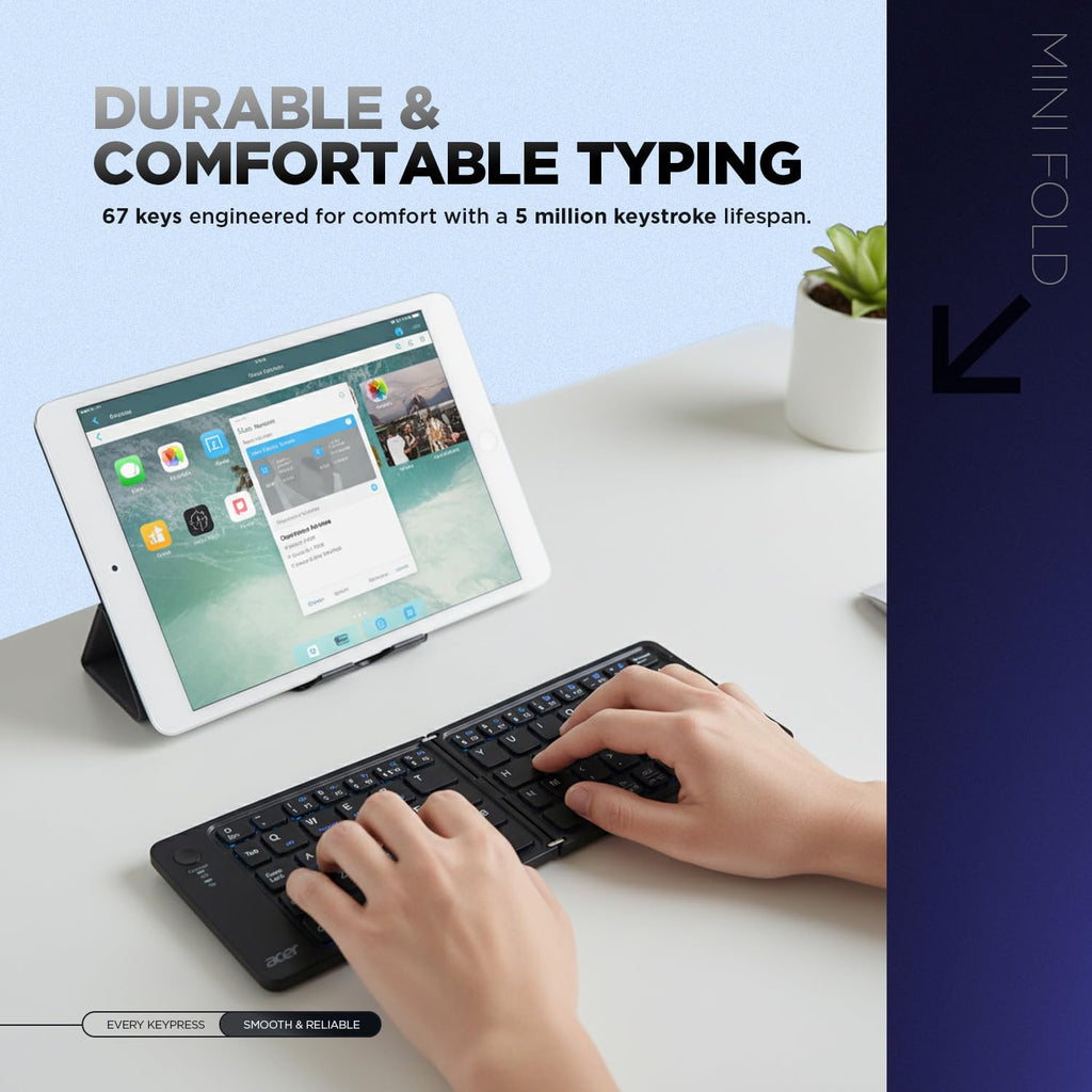 Compact Foldable Bluetooth Keyboard